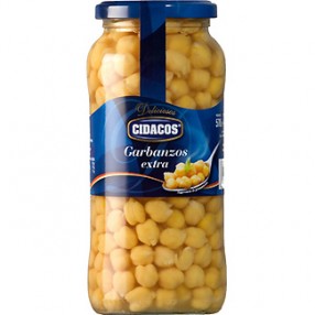 CIDACOS Garbanzos cocidos al natural frasco 570 grs